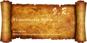 Visnovszky Réka névjegykártya