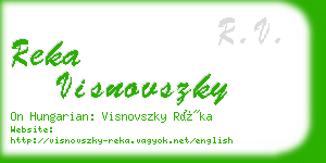 reka visnovszky business card